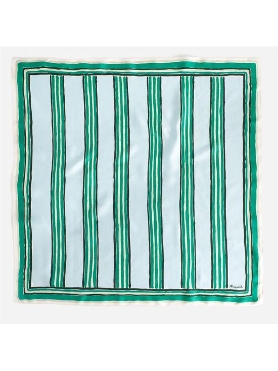 Madewell Accessories - Madewell White Blue Shades of Green Square Silk Bandana Scarf
